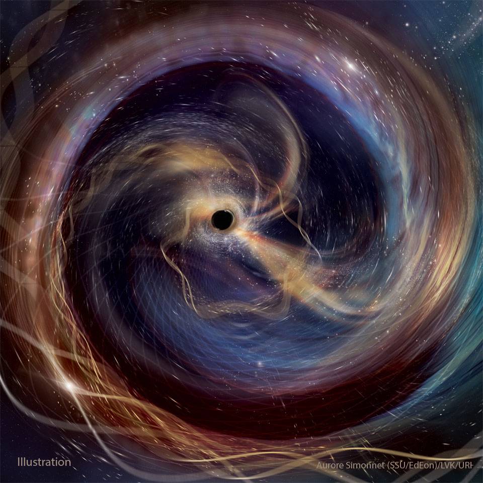 NASA zachytila jedinečný signál z kolízie čiernych dier - Astronomická fotografia dňa 2025-09-24 | gravitačné vlny, kolízia čiernych dier, GW250114